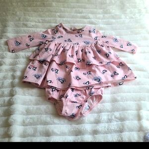 Tucker + Tate pink puffin ruffle dress set size 6 months